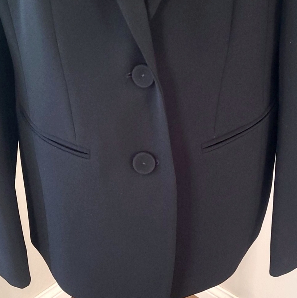 NWT Lafayette 148 Classic Black 2 Button Crepe Blazer 14 - Picture 4 of 9